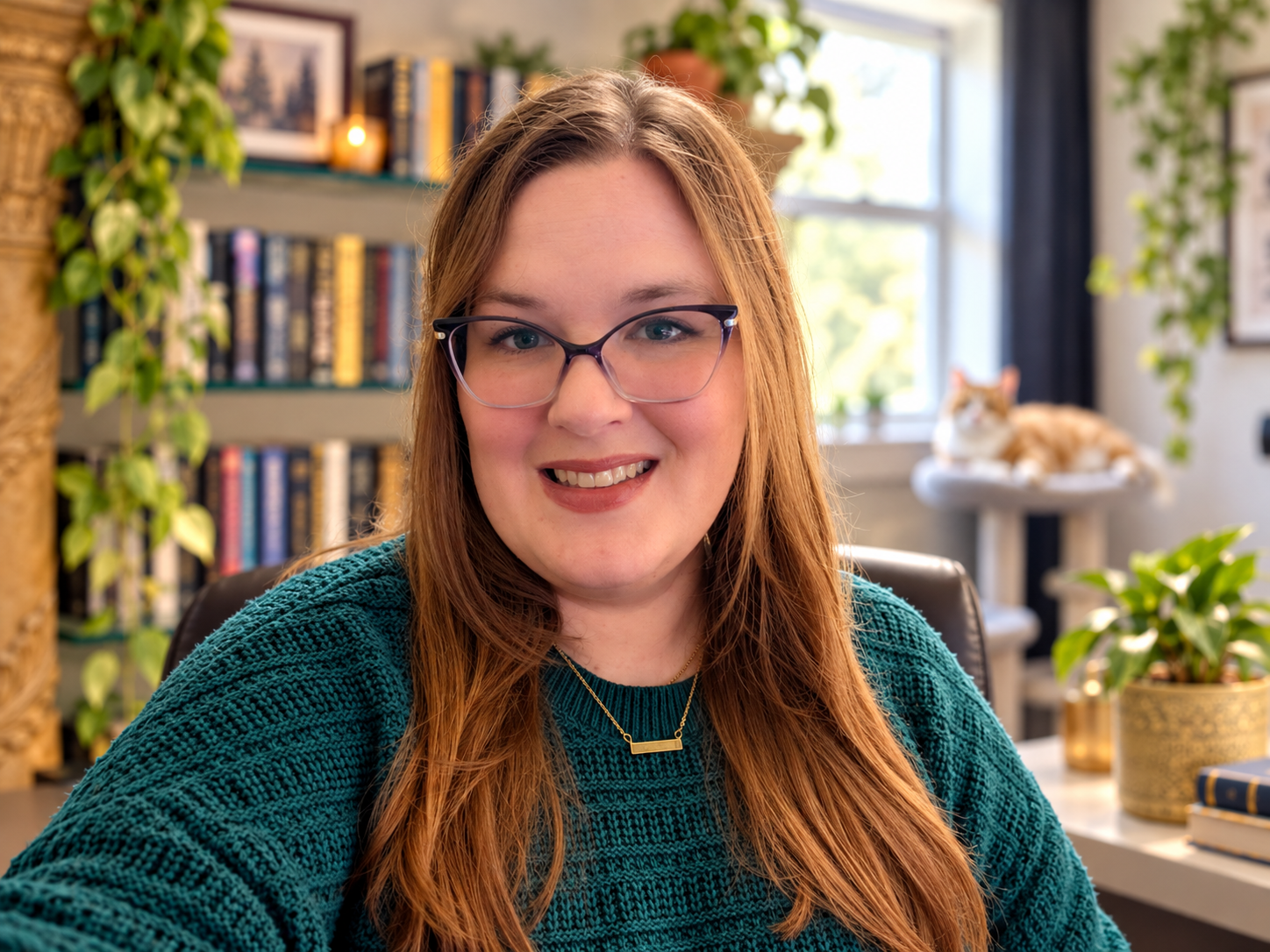 Cecilia in her Nova Scotia home studio
